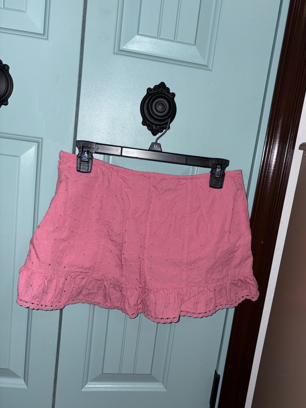 Kimchi Blue Rose Pink Eyelet Ruffle Skort